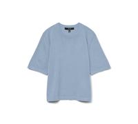 Kurzarmpullover VERO MODA "VMSILJE 2/4 O-NCK OVERSIZE PULL GA NOOS", Damen, Gr. S (36), blau (cashmere blau), Strick, Obermaterial: 77% Viskose, 23% Polyester, unifarben, modisch, oversize, Rundhals,