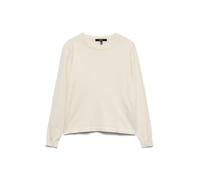 Vero Moda Pullover VMSILJE LS O-Neck, Rundhals, 77% Viskose/23% Polyester, Creme, Gr. L