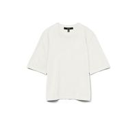 Kurzarmpullover VERO MODA "VMSILJE 2/4 O-NCK OVERSIZE PULL GA NOOS", Damen, Gr. XS (34), weiß (snow weiß), Strick, Obermaterial: 77% Viskose, 23% Polyester, unifarben, modisch, oversize, Rundhals, Lan