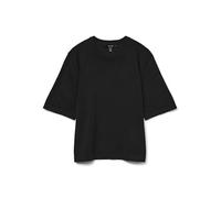 Vero Moda Damen Strickpullover VMSILJE 2/4 O-NCK GA NOOS Oversize - Viskosemix Schwarz XS