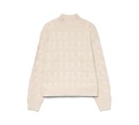 Strickpullover VERO MODA "VMVIRGO LS HIGHNECK PULLOVER BF", Damen, Gr. S, birch, Strick, Obermaterial: 89% Polyester, 11% Polyacryl, unifarben, regular fit, hoch geschlossener Ausschnitt, Rippbündchen
