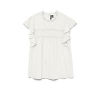 Vero Moda Regular Fit Blusentop aus reiner Baumwolle Modell 'TRINE' in Offwhite, Größe M