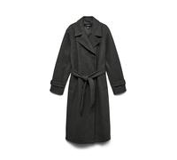 Trenchcoat VERO MODA "VMFORTUNEVEGA LONG TRENCHCOAT GA NOOS" Gr. XL (42), grau (dark grey melange) Damen Mäntel (19156818-XL) dark grey melange