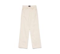 Straight-Jeans VERO MODA "VMTESSA HR WIDE STR JEANS ECRU GA", Damen, Gr. 26, Länge 32, beige (ecru), Denim/Jeans, Obermaterial: 99% Baumwolle, 1% Elasthan, unifarben, straight fit, Jeans Straight-Jean