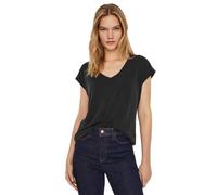 Vero Moda T‑Shirt Filli V‑Ausschnitt Kurzarm Regular Fit Damen Schwarz XL