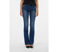 VERO MODA Damen Vmflash Mr Flared Li3110 Ga Noos Jeans, Dark Blue Denim, XL / 30L EU