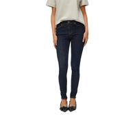 Skinny-fit-Jeans VERO MODA "VMFLASH MR SKINNY JEANS LI3190 NOOS", Damen, Gr. XL, Länge 32, dunkelblau denim detail:rinse, Denim/Jeans, Obermaterial: 91% Baumwolle, 7% Elastomultiester, 2% Elasthan, un