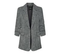 VERO MODA Damen Vmfrida 3/4 Regular Noos Blazer, Black/Detail:Salt and Pepper, 38