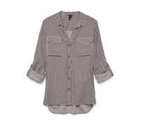 Vero Moda Bluse VMBUMPY L/S – 100% Viskose, gestreift, V-Ausschnitt – Winetasting, Gr. M