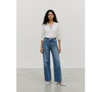 Langarmbluse VERO MODA "VMAURA LS SHIRT WVN NOOS", Damen, Gr. M, snow weiß, Web, Obermaterial: 100% Viskose, unifarben, regular fit hüftbedeckend, V-Ausschnitt, Blusen, Viskose, regular fit (87971156-