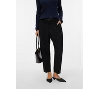 Anzughose VERO MODA "VMELMA MW BARREL BELT ANKLE PANT NOOS", Damen, Gr. M, Länge 32, schwarz, Web, Obermaterial: 81% Polyester, 17% Viskose, 2% Elasthan, unifarben, Hosen Anzughose (69901867-M) schwar