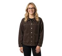 Jeansjacke VERO MODA "VMJAMIE LS DENIM SHACKET MIX NOOS", Damen, Gr. S, braun (chocolate torte detail:washed), Denim/Jeans, Obermaterial: 80% Baumwolle, 20% Polyester, loose fit normal, Jacken Jeansja