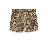 Shorts VERO MODA "VMTESS MR DENIM AOP SHORTS NOOS", Damen, Gr. L (40), N-Gr, silber mink aop:leopard, Web, Denim/Jeans, Obermaterial: 97% Baumwolle, 3% Elasthan, bedruckt, animal-print, modisch, regul