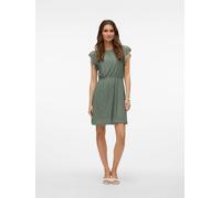 VERO MODA Tailliertes Sommerkleid mit Lochstickmuster Modell 'TASSA' in Schilf, Größe XL