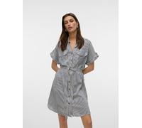 VERO MODA Damen Vmbumpy Ss Short Shirt Dress WVN Ga Noos, India Ink, Medium
