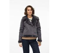 Vero Moda Kunstlederjacke "Peggy" in Grau - Größe L | Damenjacken