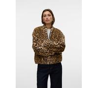 Vero Moda Regular Fit Webpelzjacke mit Allover-Muster Modell 'SONJALIGA' in Mittelbraun Mel, Größe XL