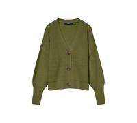 Strickjacke VERO MODA "VMLEA LS V-NECK CUFF CARDIGAN NOOS", Damen, Gr. M, grün (sphagnum), Strick, Obermaterial: 100% Polyacryl, unifarben, regular fit normal, V-Ausschnitt, Rippbündchen, Strickjacken