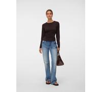 Langarmshirt VERO MODA "VMAVA SARAH LS TOP JRS NOOS", Damen, Gr. L, chocolate torte, Jersey, Obermaterial: 95% Lyocell, 5% Elasthan, unifarben, regular fit normal, Rundhals, Shirts Langarmshirt, Mater