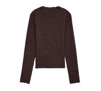Langarmshirt VERO MODA "VMZIA LS FUNNEL NECK TOP JRS NOOS", Damen, Gr. XL, chocolate torte, Jersey, Obermaterial: 60% Baumwolle, 35% Polyamid, 5% Elasthan, unifarben, regular fit normal, Rundhals, Shi