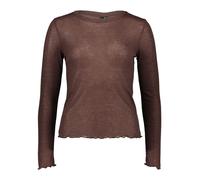 Langarmshirt VERO MODA "VMARIEL LS TOP JRS NOOS", Damen, Gr. XL, chocolate martini, Jersey, Obermaterial: 85% Polyester, 15% Viskose, unifarben, normal normal, Rundhals, gewellter Abschluss, Shirts La