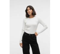 VERO MODA Damen VMCHLOE LS Short TOP JRS NOOS T-Shirt, Snow White, Small