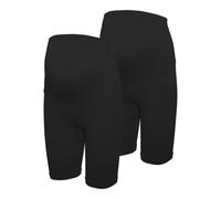 VERO Moda Maternity Damen Vmmisa Hw Seamless Biker Noos 2p Shorts, Black/Pack:Black, S-M EU