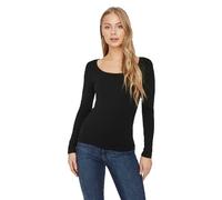 Vero Moda Damen Langarmshirt VMMAXI My LS Soft U-Ausschnitt Slim Fit Schwarz XS