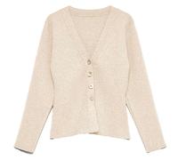 Strickjacke VERO MODA "VMMILLE LS V-NECK CARDIGAN NOOS", Damen, Gr. M, beige (birch), Strick, Obermaterial: 78% Polyester, 16% Viskose, 6% Wolle, unifarben, normal, V-Ausschnitt, Strickjacken Strickja