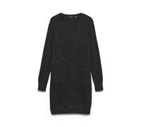 Strickkleid VERO MODA "VMDOFFY", Damen, Gr. M, N-Gr, schwarz (schwarz melange), Feinstrick, Obermaterial: 94% Polyester, 3% Elasthan, 3% Nylon, meliert, figurumspielend kurz, Rundhals, Rippstrickbündc