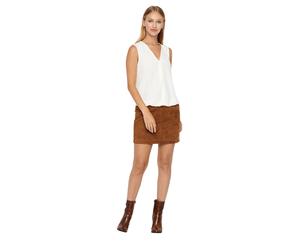 Vero Moda Minirock Donnadina in brauner Wildlederoptik L Regular Fit