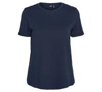 VERO MODA Damen 2er Pack Einfarbiges Stretch T-Shirt Basic Rundhals Top Baumwolle Oberteil Set VMPAULA