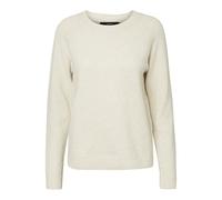 VERO MODA PETITE Women's VMDOFFY LS O-Neck Blouse GA PTT Pullover, Birch/Detail:Melange, XS/P