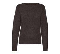 VERO MODA Damen Vmdoffy O-neck Blouse Ga Noos Pullover, Chocolate Torte/Detail:w. Black Melange, M EU