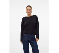 Strickpullover VERO MODA "VMGOLD ROLL LS O-NECK PULLOVER GA" Gr. XS (34), schwarz (black) Damen Pullover (81756147-XS) black