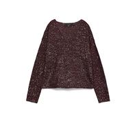 VERO MODA Damen Vmleilani New Ls V-Neck Pullover Rep, Winetasting, M