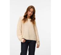 Vero Moda Relaxed Fit Strickpullover mit Woll-Anteil Modell 'CARMEN' in Ecru, Größe XS