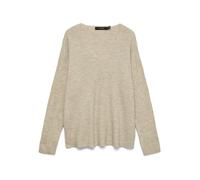 Vero Moda Regular Fit Strickpullover mit V-Ausschnitt Modell 'CREWLEFILEGLITTER' in Ecru, Größe XS