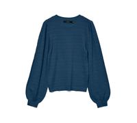 Strickpullover VERO MODA "VMLIMONE LS O-NECK PULLOVER BOO", Damen, Gr. S, schwarz denim, Strick, Obermaterial: 52% Viskose, 28% Polyester, 20% Nylon, unifarben, regular fit normal, Rundhals, Pullover 