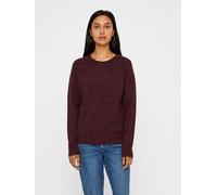 Rundhalspullover VERO MODA "VMDOFFY LS O-NECK BLOUSE GA NOOS", Damen, Gr. XS, winetasting detail:melange, Strick, Obermaterial: 94% Polyester, 3% Elasthan, 3% Nylon, meliert, regular fit hüftlang, Run