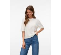 VERO MODA Boxy Fit Strickshirt aus Viskose-Mix Modell 'VMSILJE' in Beige, Größe S