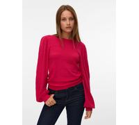 Strickpullover VERO MODA "VMLIMONE LS O-NECK PULLOVER BOO", Damen, Gr. L, pink (jazzy), Strick, Obermaterial: 52% Viskose, 28% Polyester, 20% Nylon, unifarben, regular fit normal, Rundhals, Pullover S
