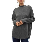 Vero Moda Pullover Plaza in Grau mit Stehkragen L Loose Fit