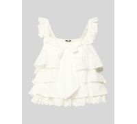 Vero Moda Regular Fit Blusentop mit Volants Modell 'SANDY' in Weiss, Größe M