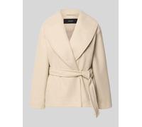 VERO MODA Regular Fit Kurzmantel mit Bindegürtel Modell 'ANNE' in Ecru, Größe M