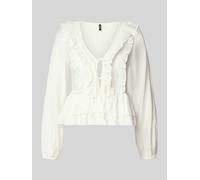 VERO MODA - VMZOEY LS FLOUNCE TOP WVN Snow White - Gr. - L