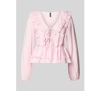 VERO MODA - VMZOEY LS FLOUNCE TOP WVN Pink-A-Boo - Gr. - L