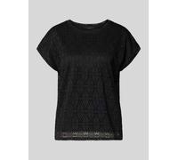 Vero Moda Regular Fit T-Shirt in Ajour-Strickoptik Modell 'MAYA' in Black, Größe M