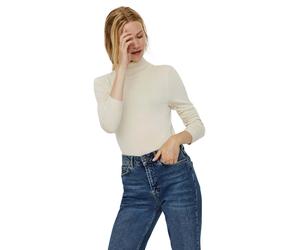 Vero Moda Rollkragenpullover Glory in beigen Birch S Regular Fit