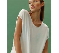 VERO MODA Damen Einfarbiges Stretch T-Shirt Basic Rundhals Top Oberteil Tief Angesetzte Schultern VMAVA